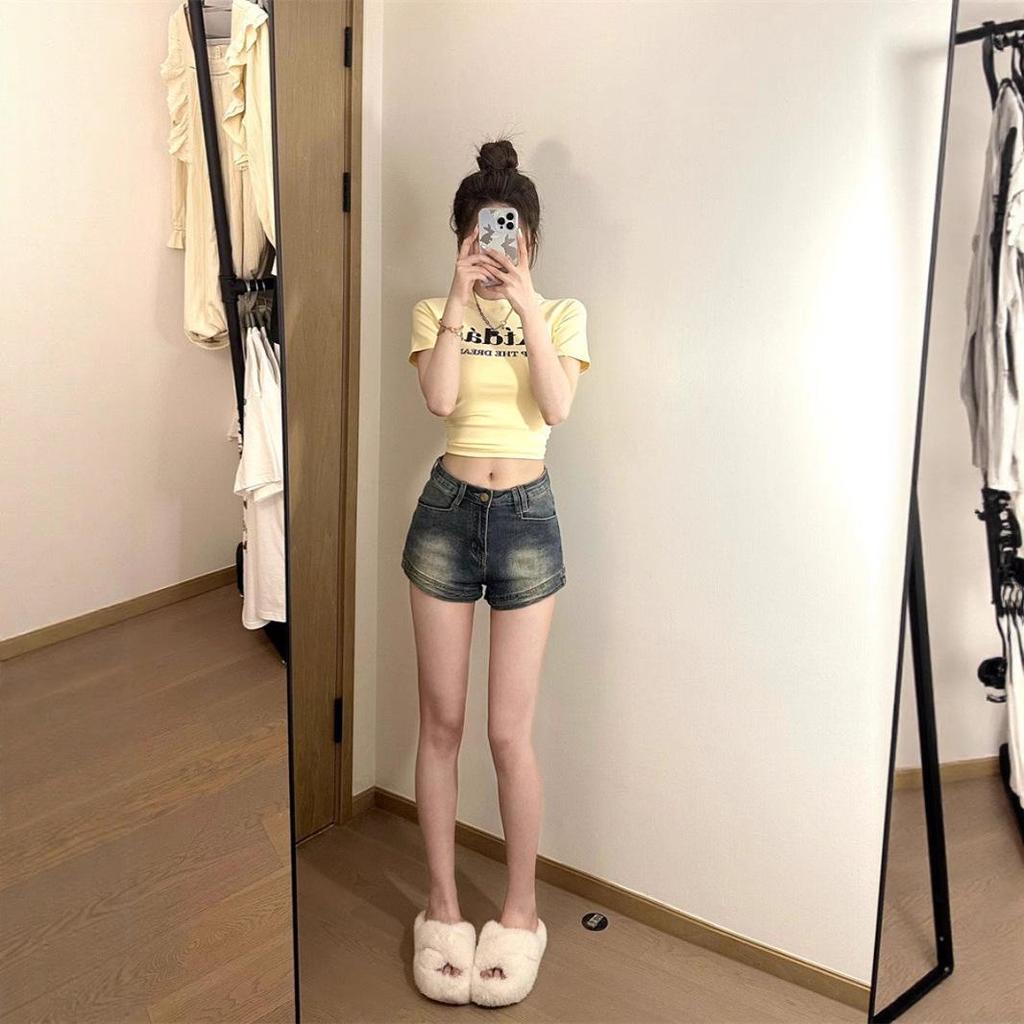 Women's 2025 Summer High Waist Denim Shorts - Sweet & Spicy Retro Design