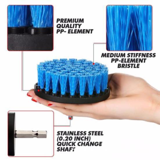 3 Sizes Bathroom Crodless Power Scrubber Drill Brush Cleaning Attachment Kit