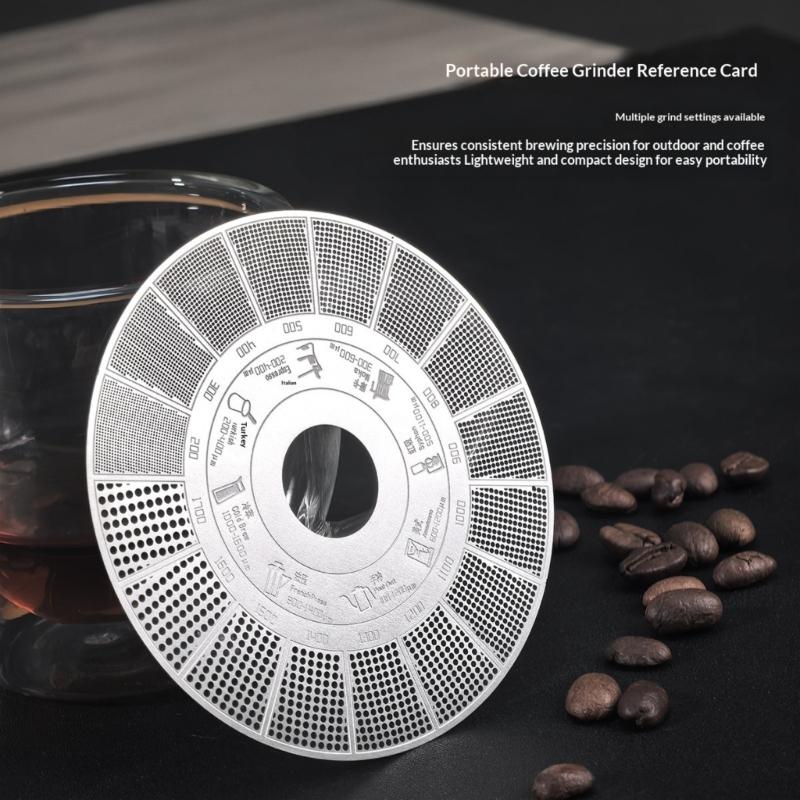 Portable Coffee Powder Measuring Ruler Round Shape Coffee Grinds Size Guide for Quick Adjustment In Brewing Processes