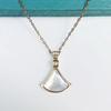 Trendy Dopamine Fan-Shaped Titanium Steel Necklace – Non-Fading, High-End Women's Gift