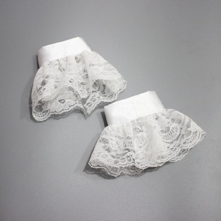 Jabot Collar Lace Wrist Cuffs Shirt Blouses Dress Removable Sleeves Ruffled Wrist Cuffs for Women Girl Photography