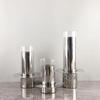 Metal Handicraft Flower Vase Geometry Stainless Steel Glass Laminated Saucer Shape Artistic Floral Arrangement Home Decoration