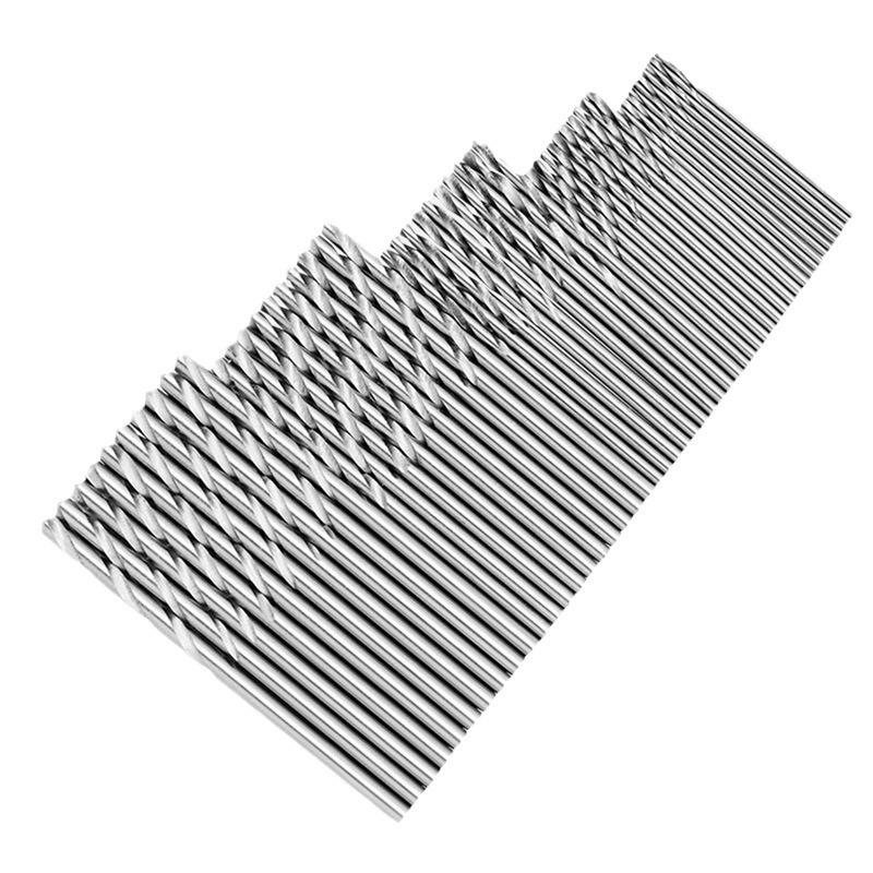 50PCS Titanium-Coated High-Speed Steel Twist Drill Bits, Round Shank, 1.0-3.0mm