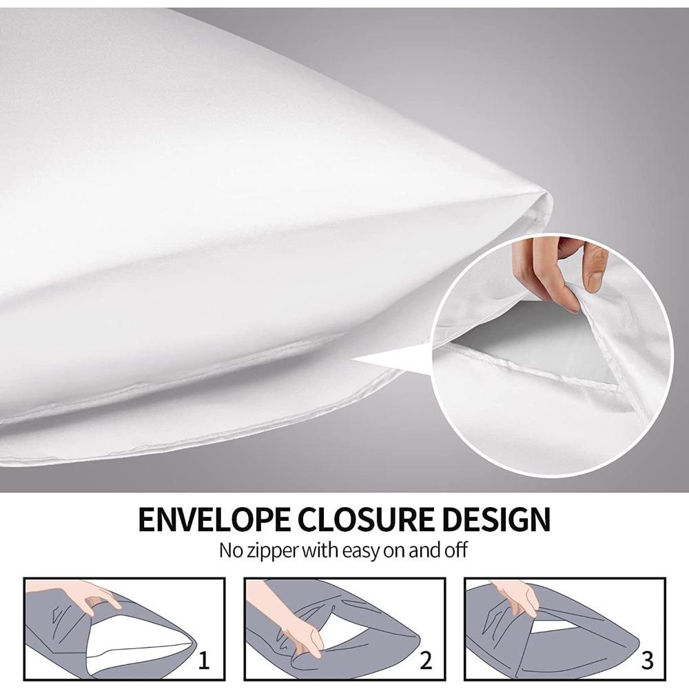 Satin Silk Pillowcase for Hair and Skin Soft Breathable Smooth Both Sided Silk Pillow Cover Pair 50x75cm 2pcs