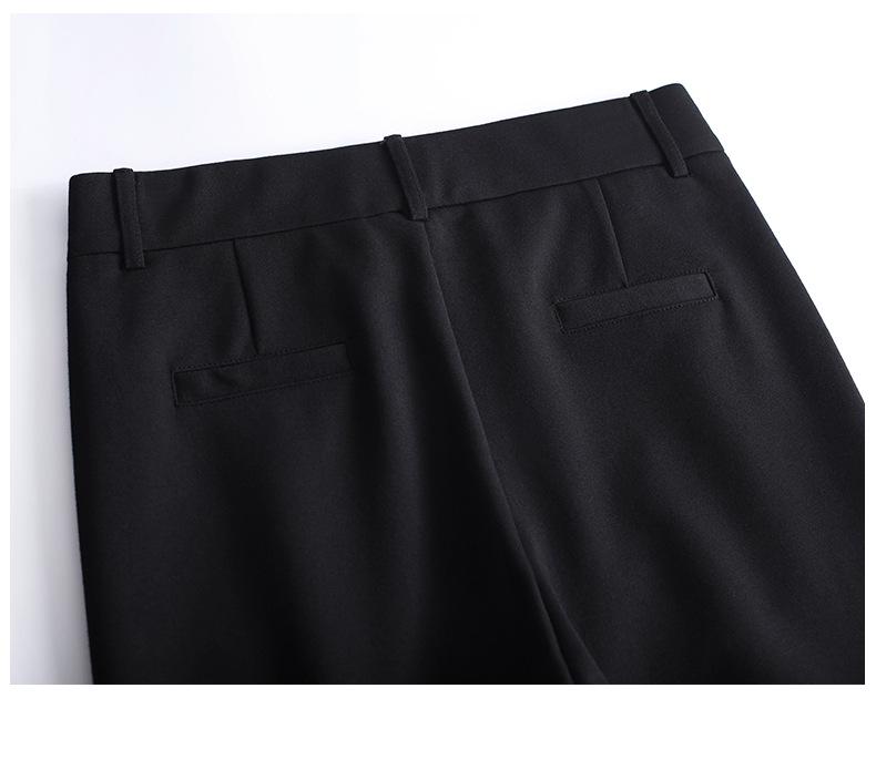 Women's High-Waisted Slimming Straight-Leg Suit Pants - Loose, Elastic, Plus Size, Casual for Spring & Autumn