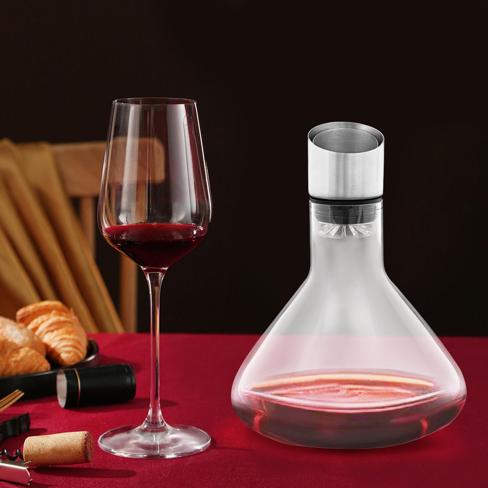 

1500ML Lead-free Crystal Glass Wine Decanter,Clear Red Wine Decanter Tabletop 18.5*22cm for Wine Cellars,Bars чистий