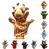 Weiche und entzückende Handpuppen von Gemeinschaftshelfern mit bunten Tiermotiven