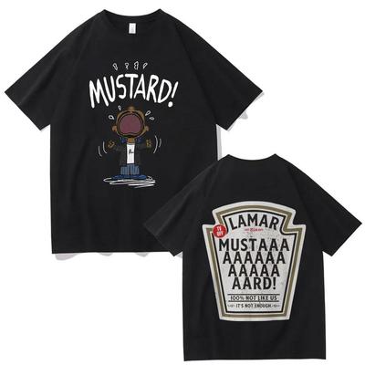 Rapper Kendrick Lamar Mustard T-shirt Fashion Hip Hop Vintage Short Sleeve T-shirts Men Women Casual Oversized Cotton T Shirts