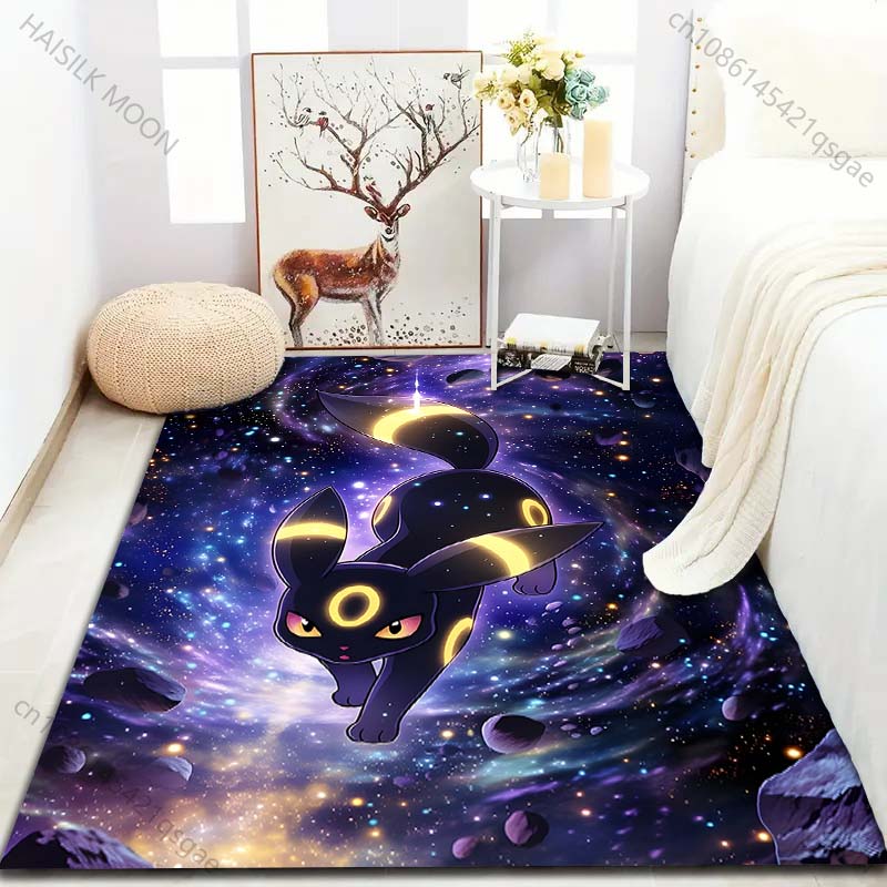 Multiple Sizes Pokemon Umbreon and Sylveon Print Carpet for Living Room Bedroom Kid's Room Home Decor Non-slip Mat Area Rug