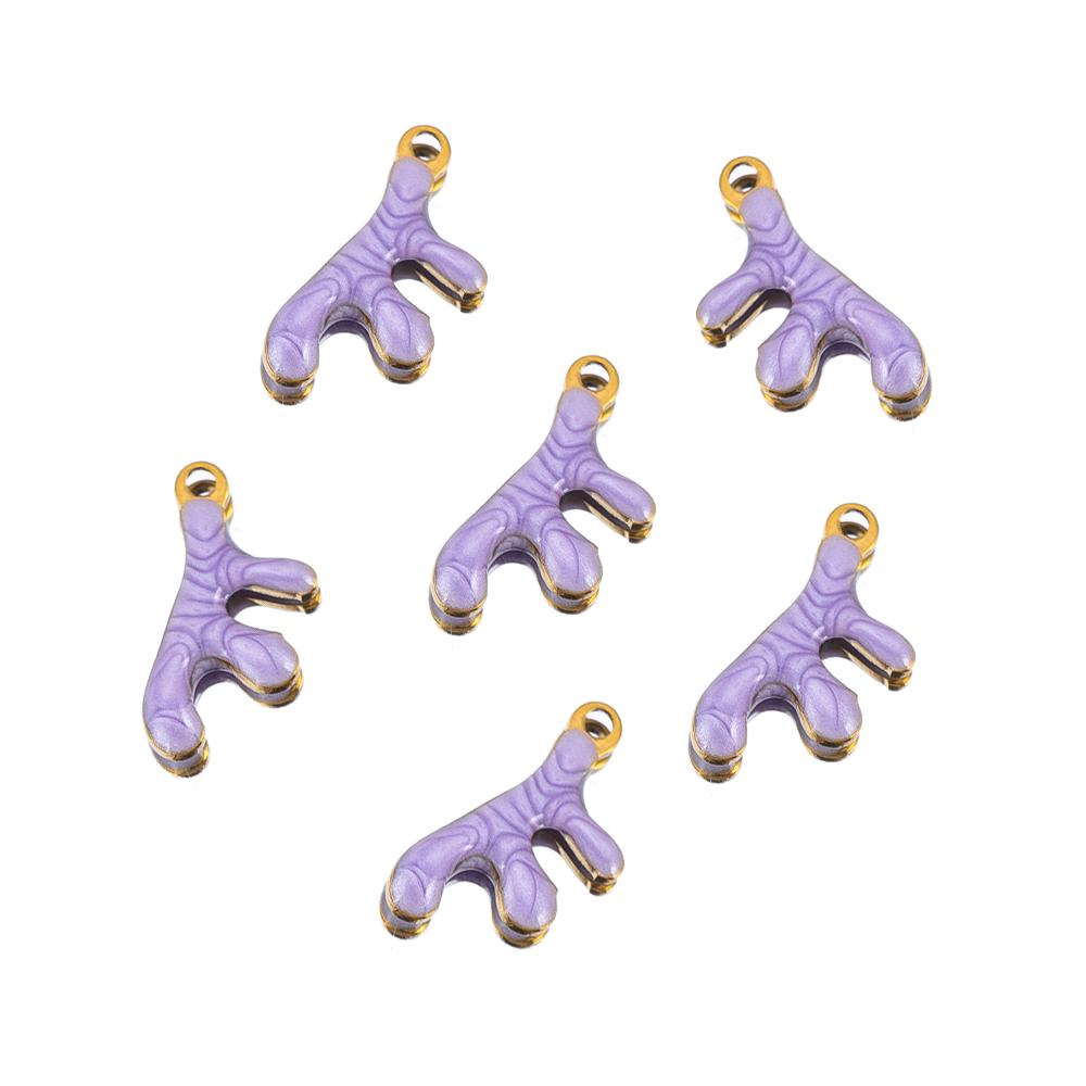 10pcs New Stainless Steel Colorful Marine Coral Starfish Fish Seaweed Charm Necklace Earring Pendant Base for DIY Jewelry Making