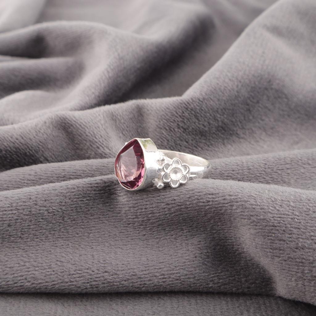 Rhodolite Gemstone 925 Stamped Silver Jewelry Handmade Ring For Anniversary Gift RR-59-10