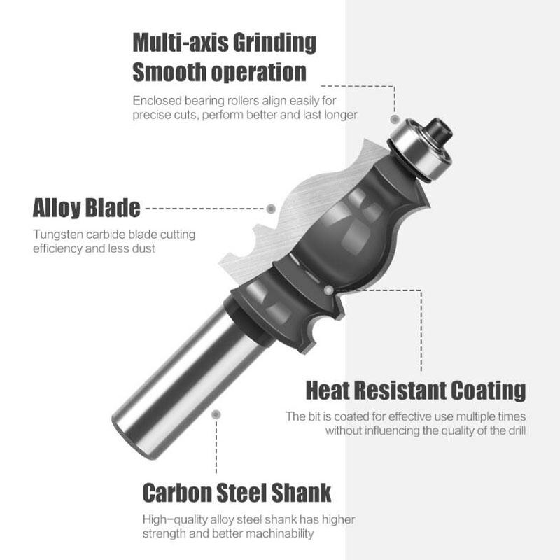 Bit de frezat pentru turnare arhitecturală - 1/2 inch tijă 12 mm tăietor pentru unelte pentru prelucrarea lemnului