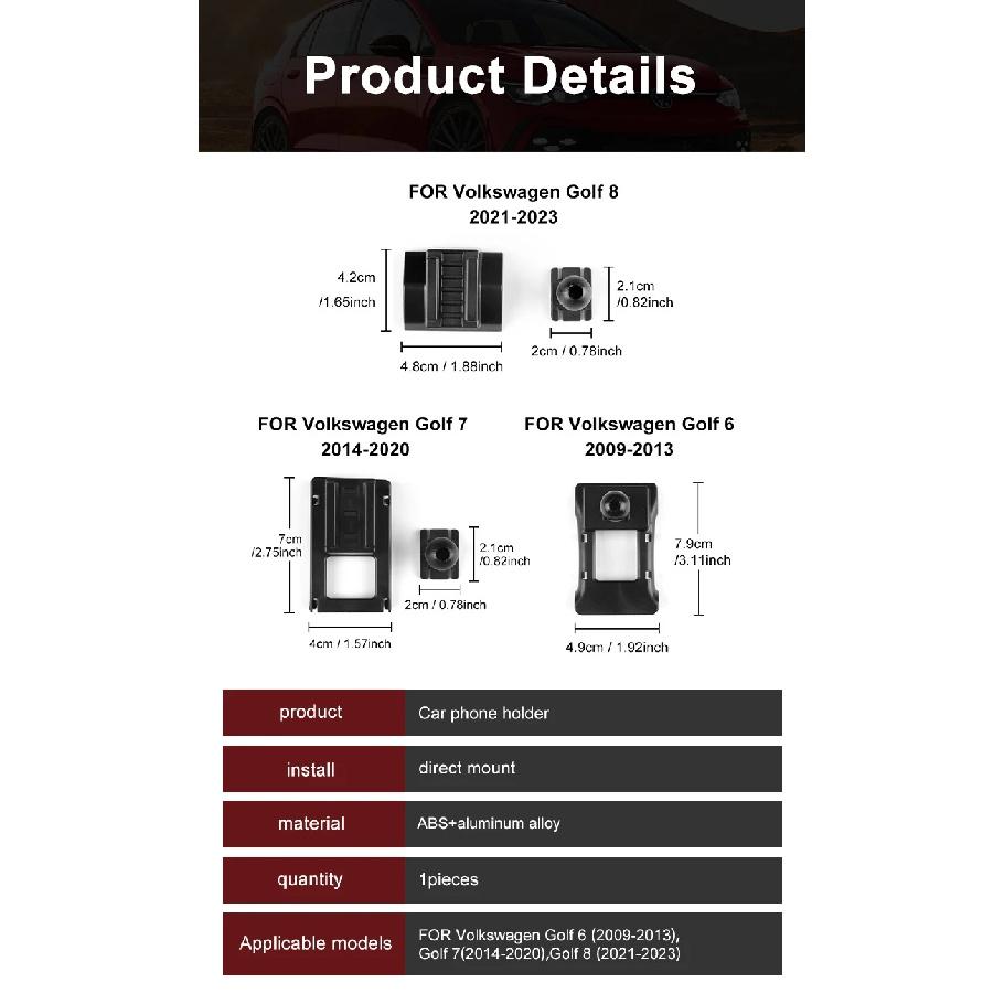 Gravity Car Phone Holder For Volkswagen VW Golf 6 MK6 2009 2010 2011 2012 2013Car Phone Holder Special Fixed Bracket Accessories