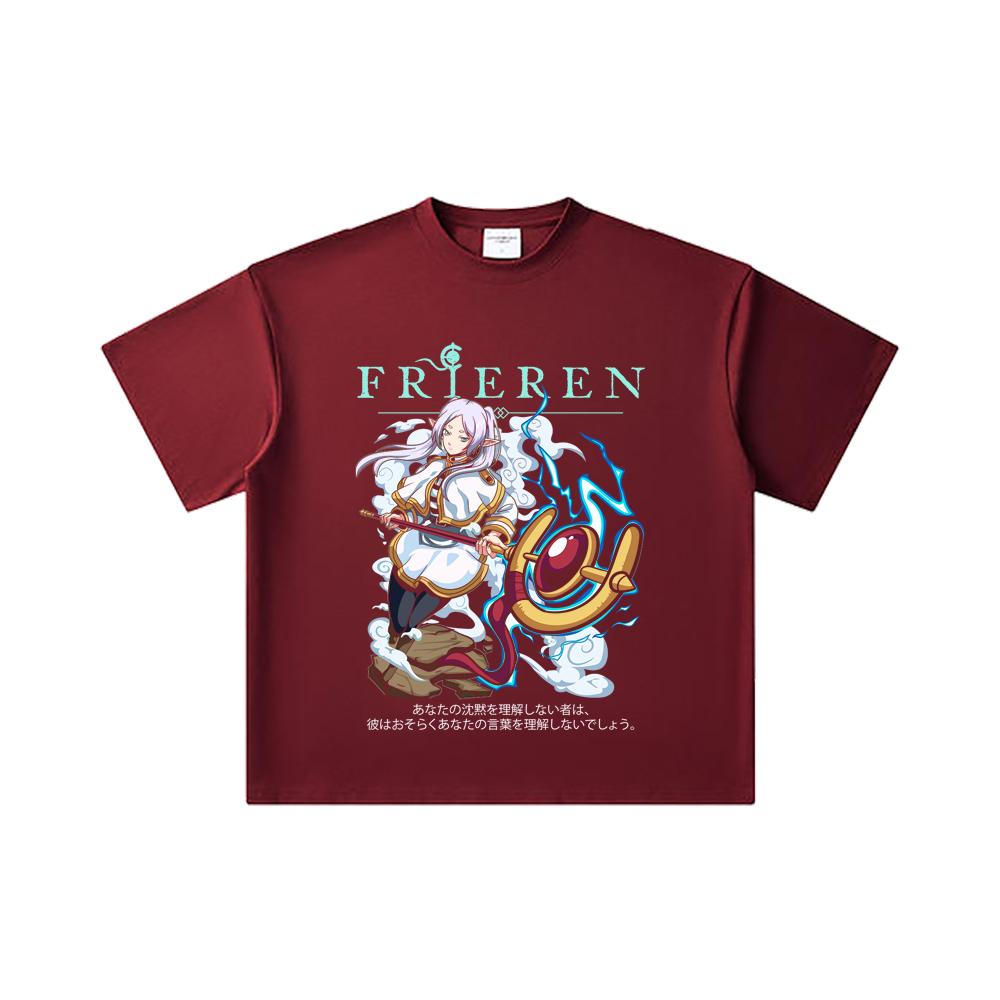

260 GSM Double Yarn 32 Count 100% Cotton Frieren V5 Print Unisex Heavy Cotton T Shirt 2XL