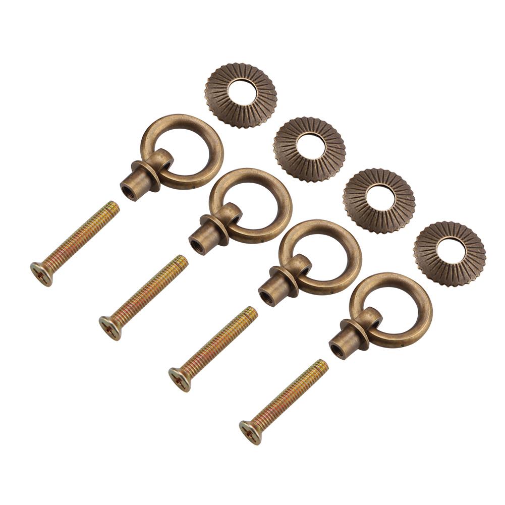 4pcsCelsiuspack   Simple Vintage Pull  s Cosmetic Case Jewelry Box Attachment Handle Brass