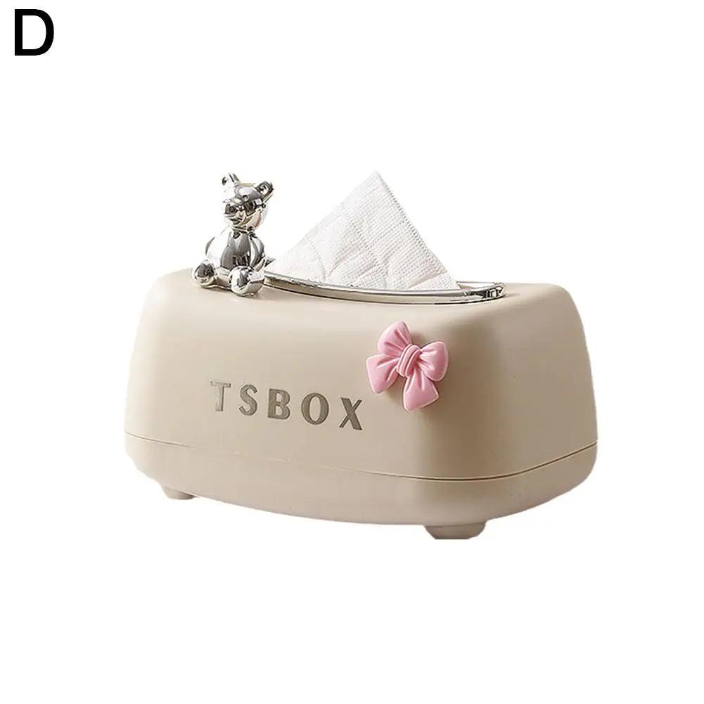 Napkin Box With Spring Household Tissue Case Spring Storage Kitchen Paper Container Paper Box Tissue Cute Storage Towel U3E2