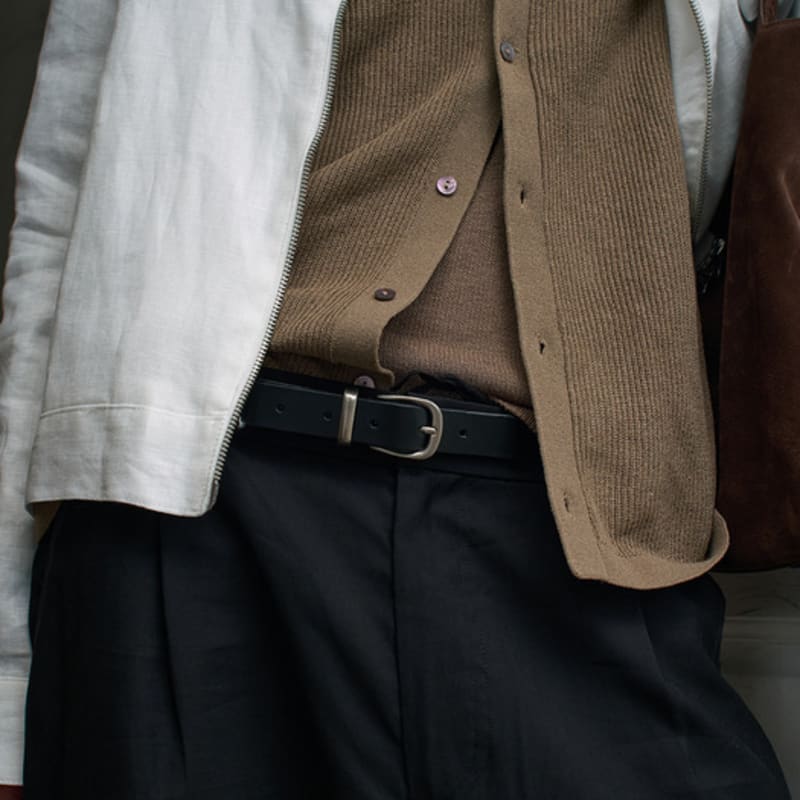 Atelier De LUMEN SOBRE AMPLE LEATHER BELT (SOFT BLACK)