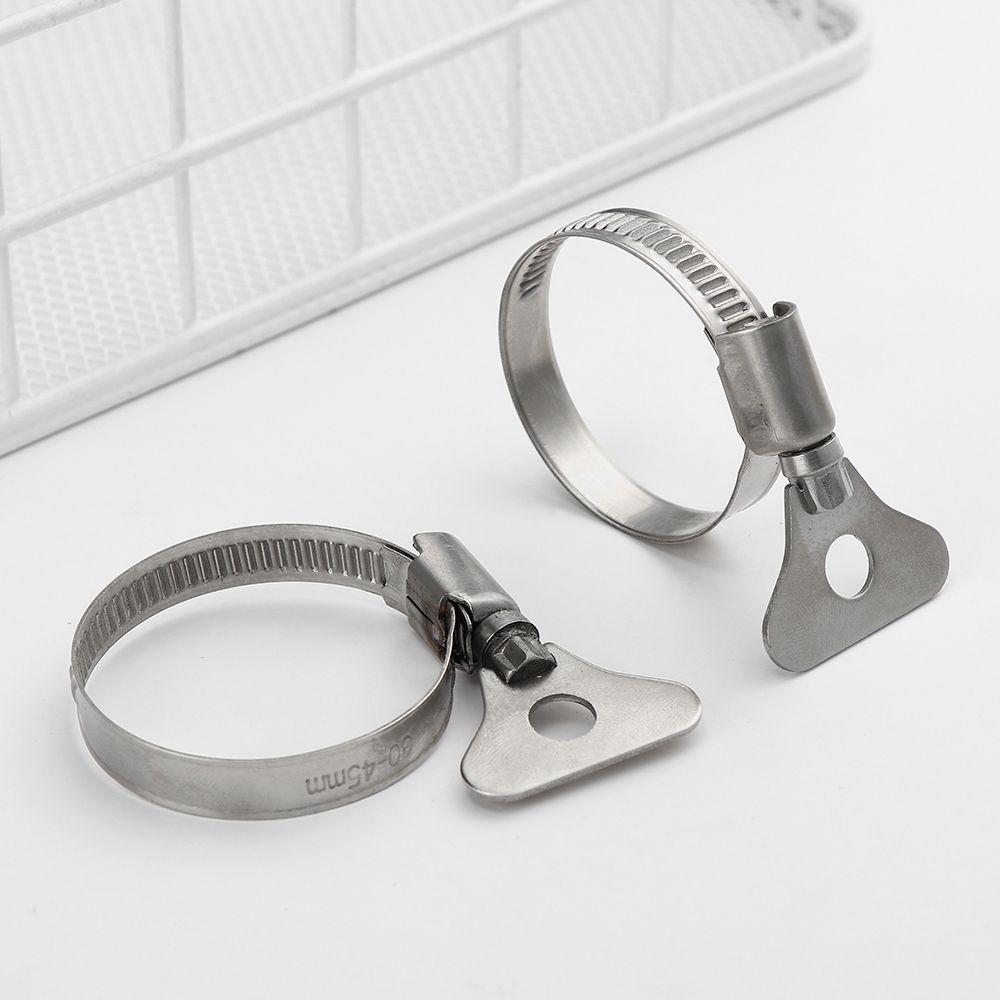 201 Stainless Steel Worm Gear Hose Clamp Adjustable 10-60mm Key Clamp Hose Clip For Water Pipe Plumbing Automotive Mechanical