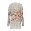 Modischer, lässiger, mittellanger Cardigan-Jackenmantel mit Blumendruck für Damen