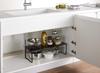 Yamazaki Jitsugyo 3866 Extendable Storage Shelf Black X D23 X H18cm Tower Under Sink Storage Kitchen Rack Approx. W36.5-60