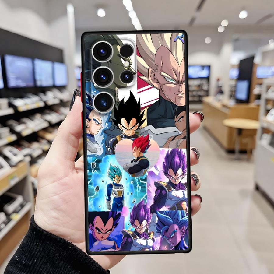 Back Phone Cover Case for Samsung Galaxy S20 S10 S21 S25 Edge S23 Ultra S22 Plus S9 S24 FE Dragon Ball Creativity Vegeta