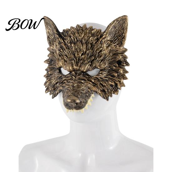Wolf Cosplay Mask 3D Head Mask, High Elastic Lightweight Comfortable Werewolf Flexible Cushioning Costume with Adjustable Strap for
