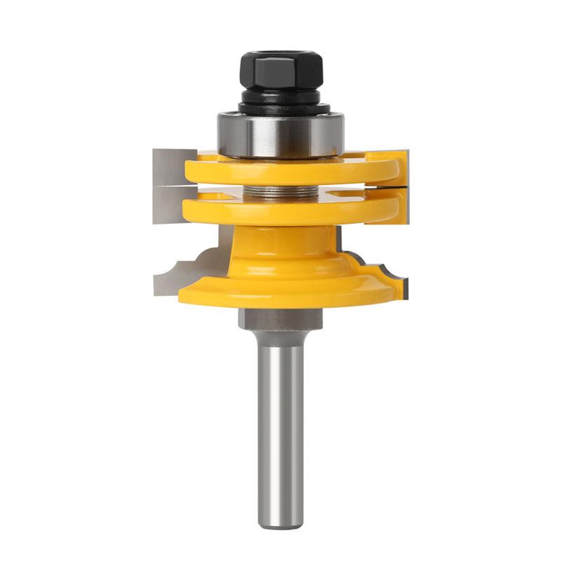 1Pc 8mm 12mm 1/2inch Shank Glass Door Rail & Stile Reversible Router Bit Wood Cutting Tool Woodworking Router Bits