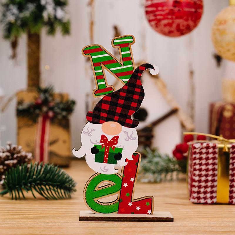 Wooden Playful Letter Christmas Decor Featuring Adorable Snowman Gnome And Characters Elderly