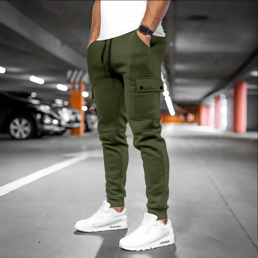 Pantaloni Sportivi da Fitness Casual Larghi da Uomo con Tasche Multiple