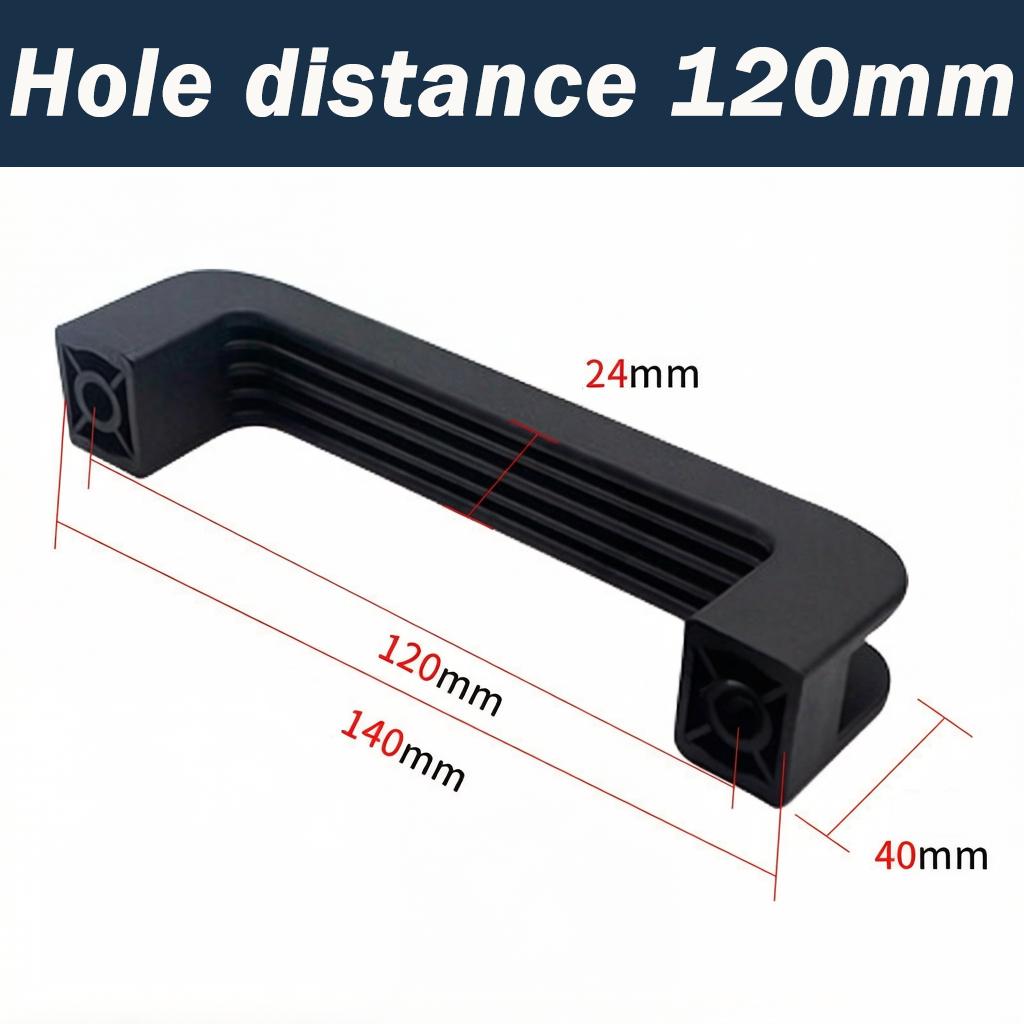 Nylon Zuggriff Schwarzer Kunststoff Quadratischer Griff Industrielle Ausrüstung Werkzeugkasten Werkzeugmaschine Kunststoffgriff Lochabstand 120/130/160/180mm