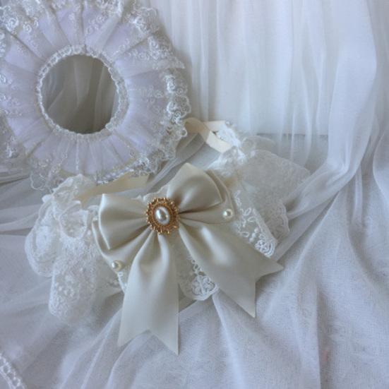 Cat Neckerchief Lace Patchwork Elegant Pet Cat Dog Necklace Bow Bib for Daily Wear