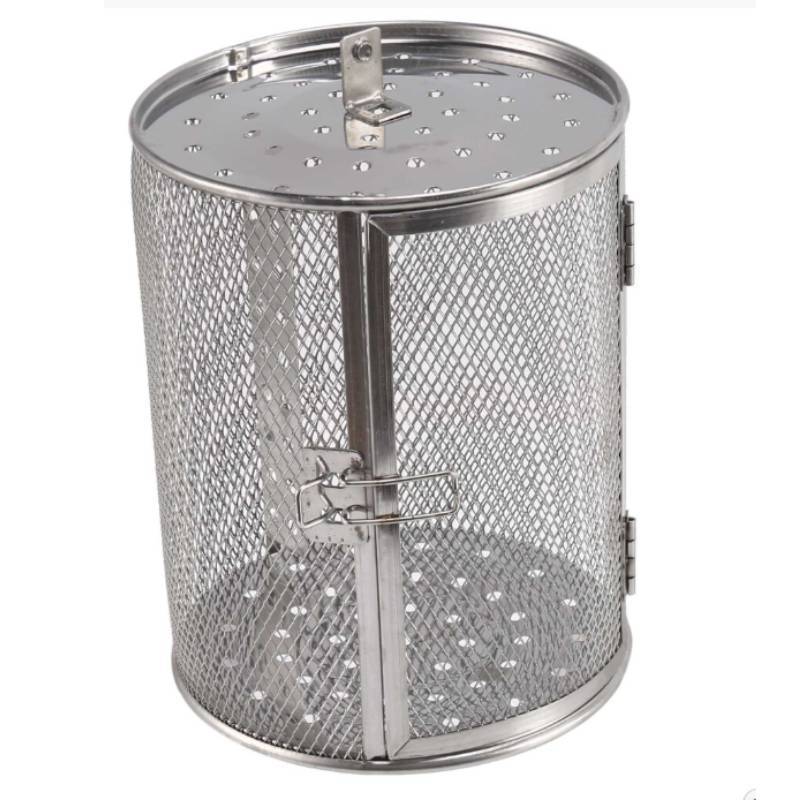 Modern Stainless Steel Roasting Basket With Removable Design For Oven Nut And Seed Preparation