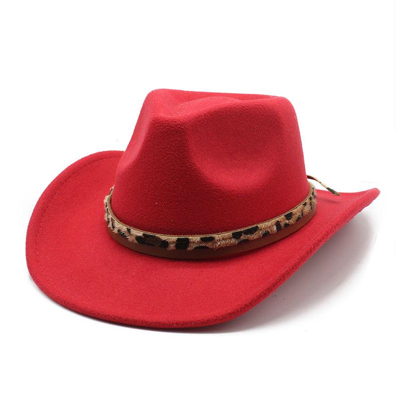 Western Cowboy Top Hat British Classic Jazz Hat Wool Hat Big Eaves Hat