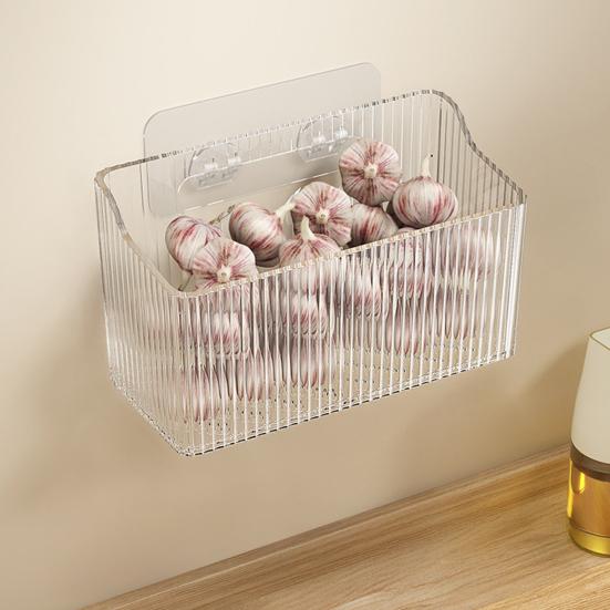 Storage Box No Drilling with Hollow Drain Holes Organizer Space-saving Storage Basket for Kitchen And Bathroom