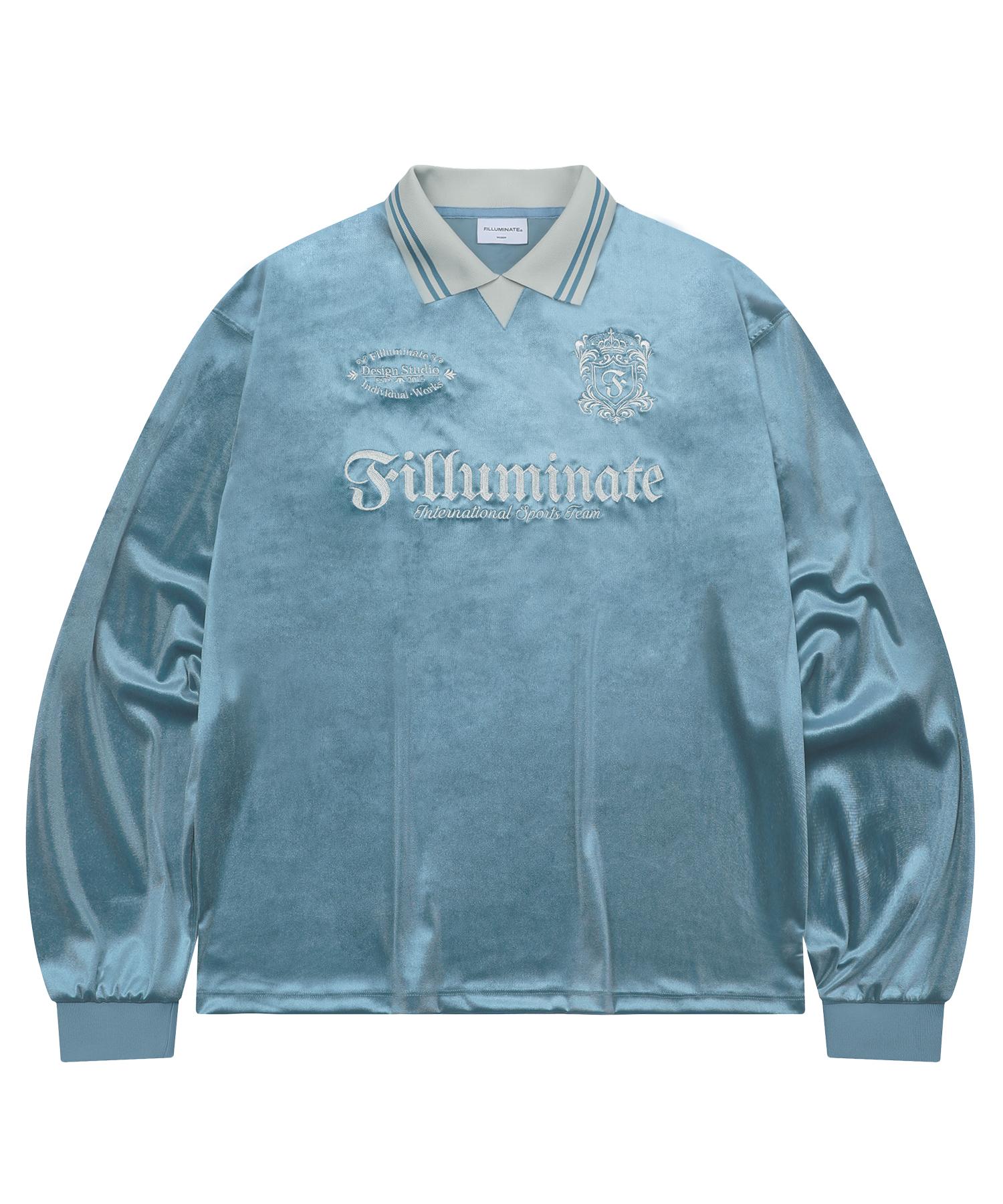 Velour Collar Long Sleeve - Sky Blue Sky Blue/M
