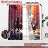 2pcs   2D FLAT PRINTING Curtains (Without Rod) Galloping Horses Chic Window Curtain Versatile Fabric Curtains Decorations For