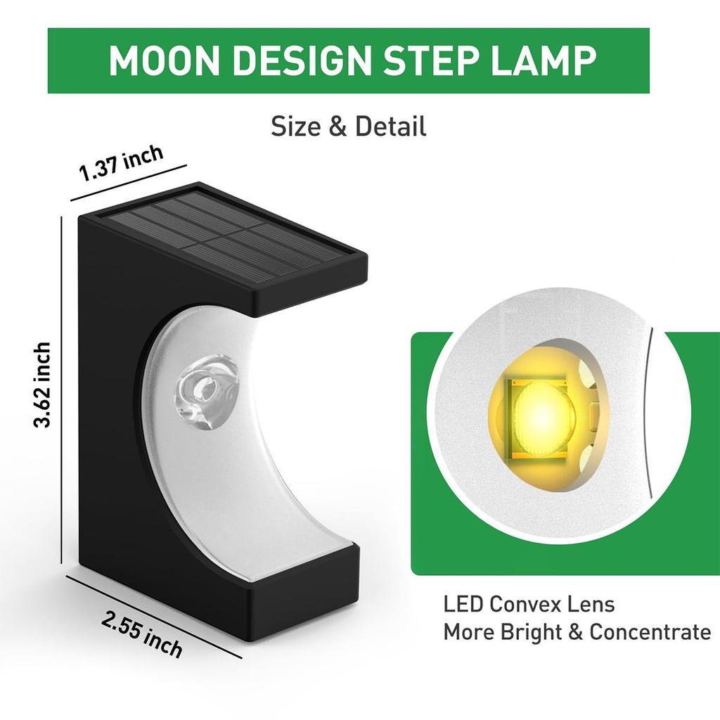 Solar Led Stair Light Outdoor Lamps Lights Powered Step Decorative Weather Resistance Decor Deck Lamp Porch Courtyards For Patio