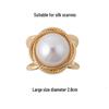 "Elegant Korean Fashion Pearl Silk Scarf Buckle - High-end Jewelry Decoration for Shawls and Coats"