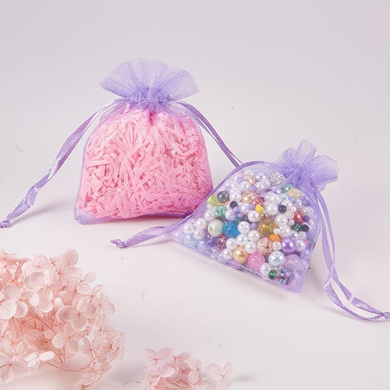 20Pcs Lavender Pattern Drawstring Mesh Bags Dried Flower Herbs Spices Storage Bag Odor-Eliminating Breathable Fragrance Pouches