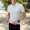 Men Slim Fit Short Sleeve Polo Shirt Korean Style Summer Casual Top