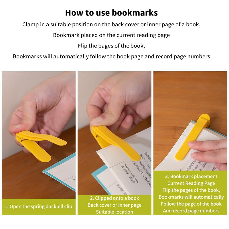 1/3/6Pcs Silicone Bookmark Clip Creative Stationery Notebook Page Divider School Supplies Simple Book Markers Reading Tools