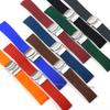 Silicone Rubber Watch Strap Deployment Buckle Band 18mm 20mm 22mm 24mm for Omega Watch Replace Strap for Seiko Sport Straps