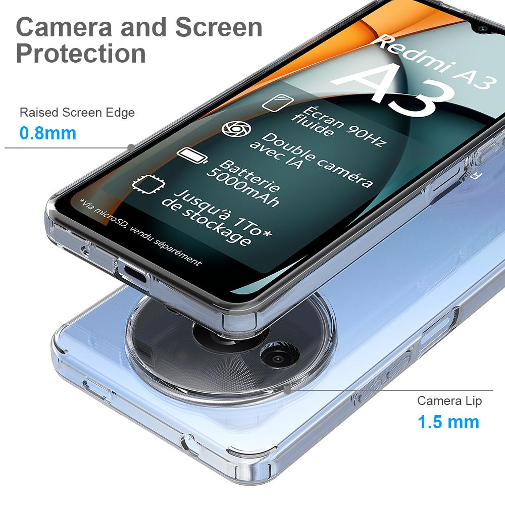 For Xiaomi Redmi A3/Poco C61 4G/Poco C61 4G Phone Case Scratch-resistant TPU+Acrylic Clear Cover