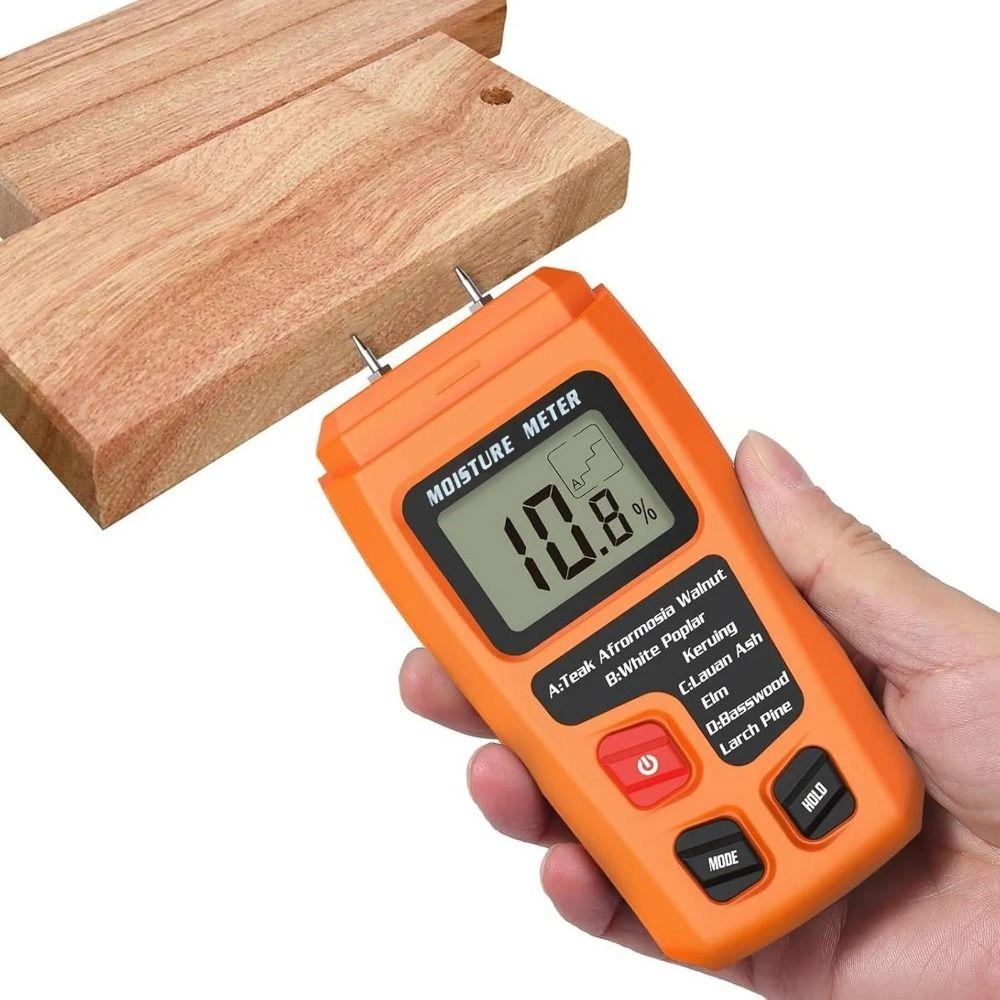 Two Pins Wall Moisture Detector 4 Measurement Modes Timber Damp Hygrometer  Cardboard Box