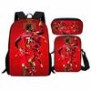 Printed Football Star Student Schoolbag Three-piece Set, Casual Cr7 Backpack, Messenger Bag, Pencil Bag, Men and Women