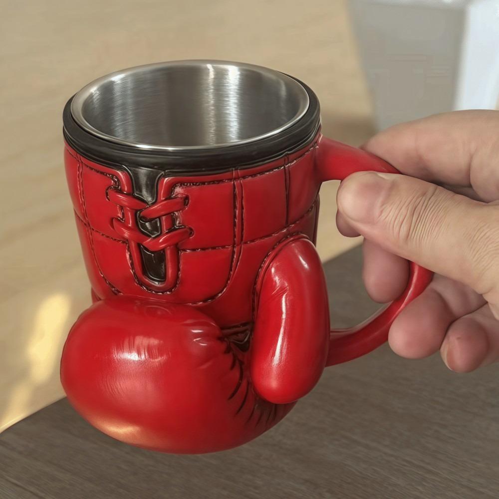 

Stainless Steel Boxing Glove Mug Double Wall Water Cup Personalized Coffee Cup Men Boy Gifts червоний