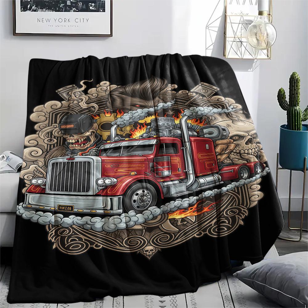 Street dark gorilla wolf truckPrint Flannel Blanket,High quality Comfortable for All Seasons,Home Decor,Warmth and Comfort,Perfect for Christmas Gifts
