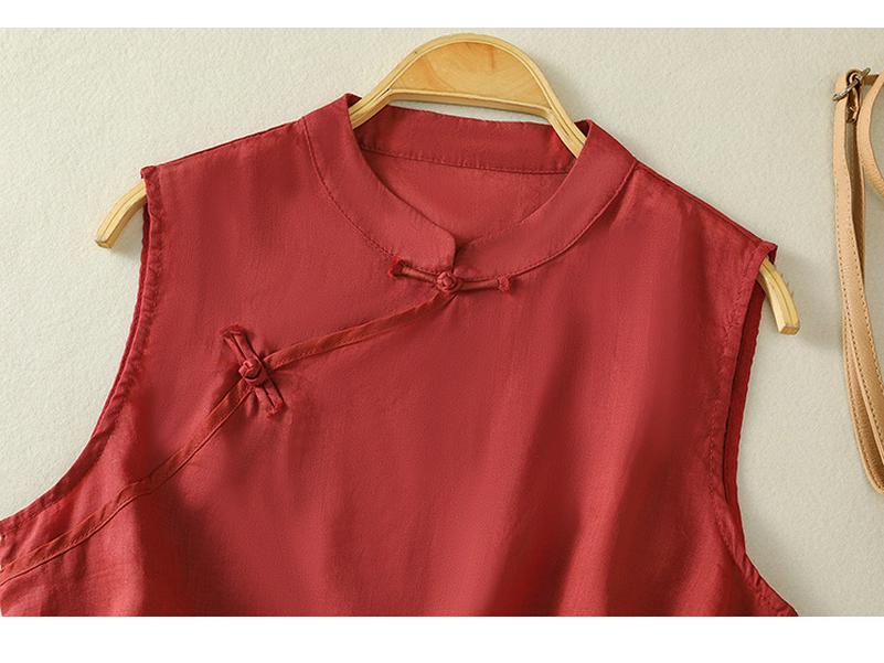 2025 Summer Women's Sleeveless Retro Button-Up Tank Top Jacket