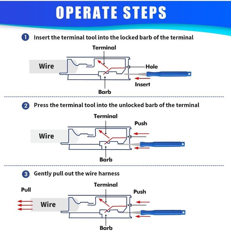 21Pcs Electrical Pin Removal Tool Kit Electrical Wire Connector Pin Release Tool, Automotive Terminal Release Kit for Household