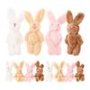 Lurrose Set of 20 Mini Stuffed Rabbits 3.35 Inch Small Jointed Bunny Dolls with Keychain for Kids Toys Easter Birthday Decoration